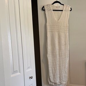 Indah Cream Textured Maxi Dress